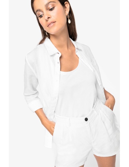 Short en lin femme 