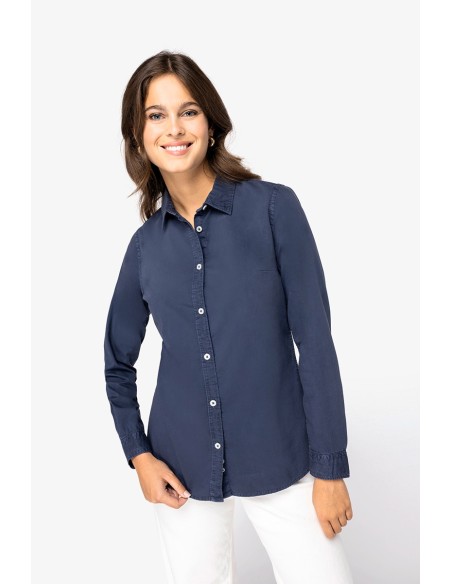 Chemise écoresponsable délavée femme