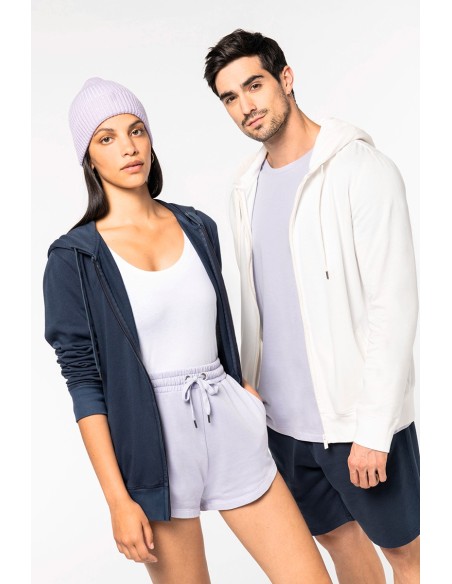 Sweat-shirt écoresponsable zippé à capuche French Terry unisexe