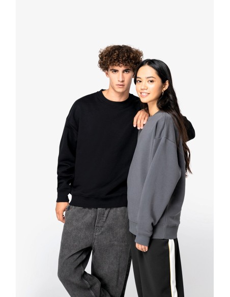 Sweat-shirt écoresponsable à col rond oversize unisexe
