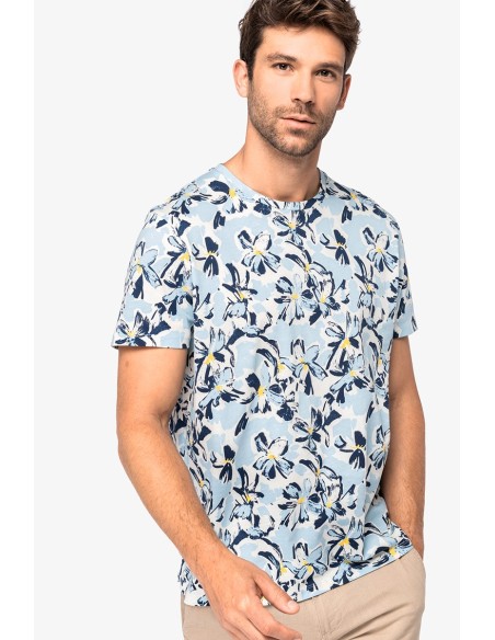 T-shirt écoresponsable imprimé tropical homme