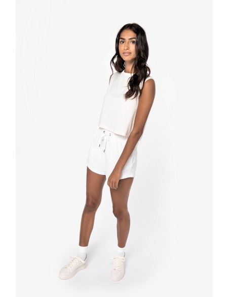 T-shirt écoresponsable  crop sans manche femme