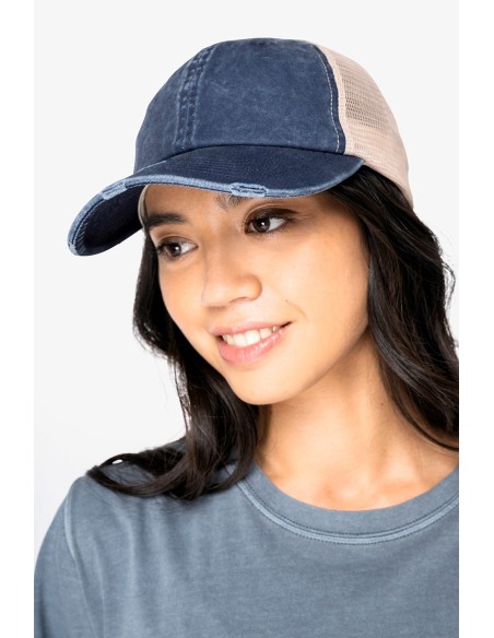 Casquette trucker écoresponsable  effet déchiré unisexe