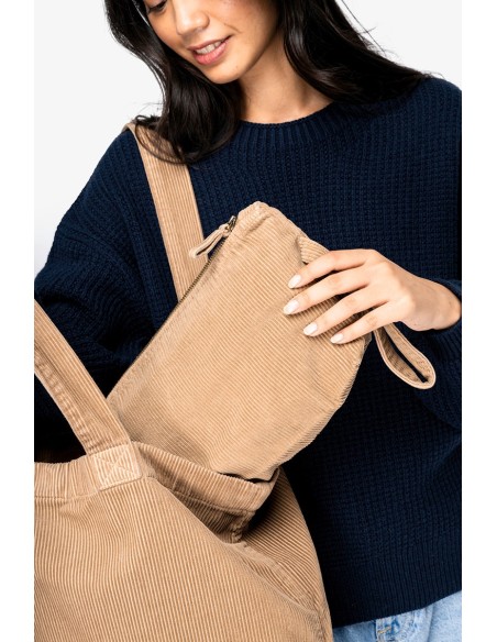 Pochette écoresponsable en velours côtelé