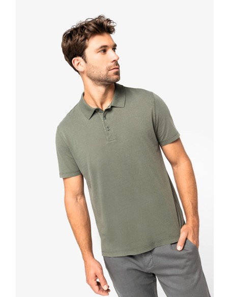 Polo écoresponsable délavé en jersey homme