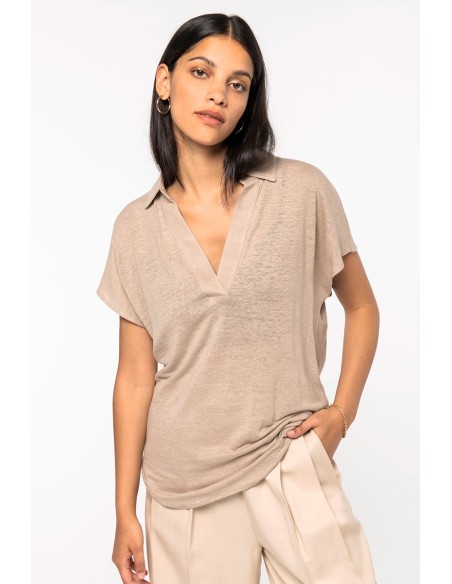 Polo en lin femme 