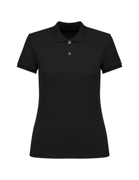 Polo écoresponsable maille piquée femme Colors:Black 