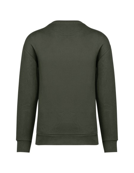 Sweat-shirt écoresponsable à col rond à épaules tombantes molleton gratté unisexe Colors:Organic Khaki 
