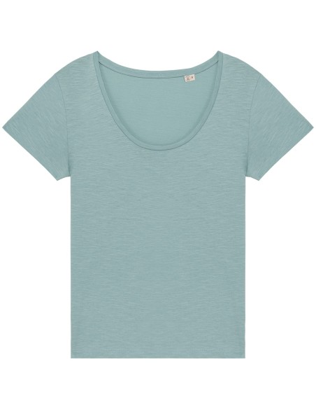T-shirt écoresponsable slub femme  Colors:Jade Green 