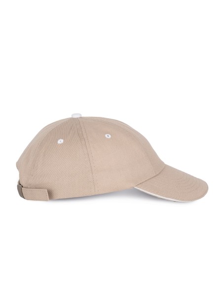 Top - Casquette 6 panneaux Colors:Beige / White Size fr:One Size