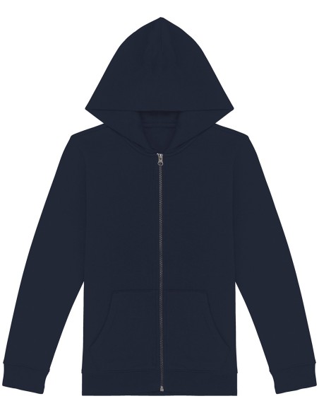 Sweat-shirt écoresponsable zippé à capuche enfant  Colors:Navy Blue 