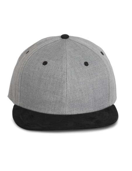 Casquette Snapback - 6 panneaux Colors:Light Grey Heather / Black Size fr:One Size