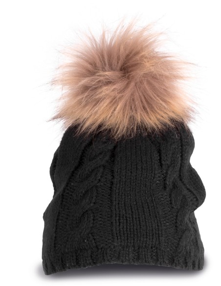 Bonnet à pompon Colors:Black Size fr:One Size