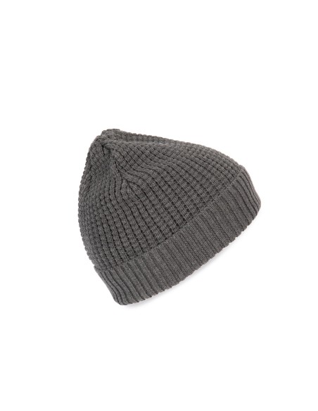 Bonnet tricoté avec fil recyclé Colors:Silver Heather Size fr:One Size