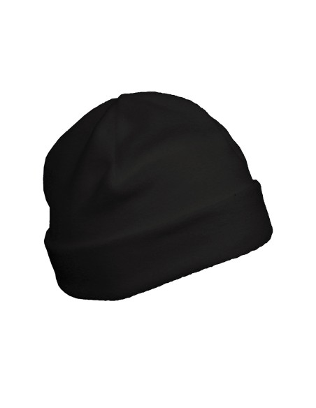 Bonnet recyclé micropolaire avec revers  Colors:Black 