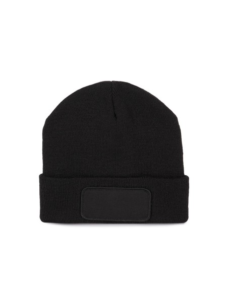 Bonnet recyclé avec patch et doublure Thinsulate™ Colors:Black Size fr:One Size