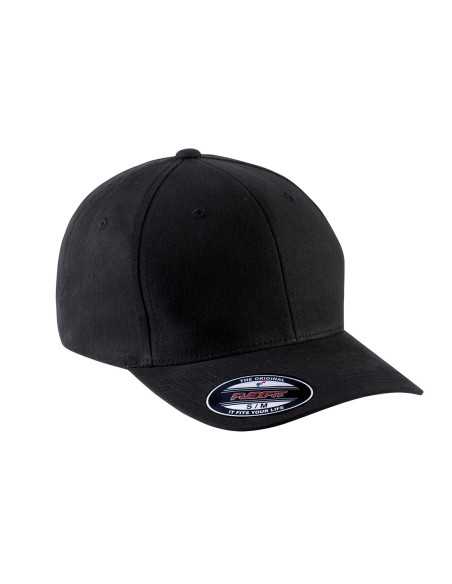Casquette Flexfit coton brossé - 6 panneaux Colors:Black 