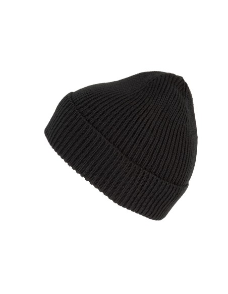 Bonnet côtelé avec revers Colors:Black Size fr:One Size