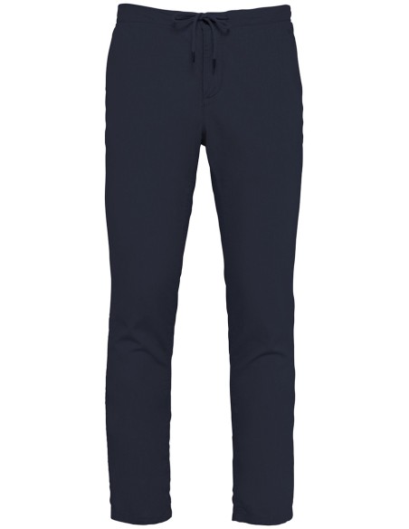 Pantalon écoresponsable en lin et coton bio homme Colors:Navy Blue 