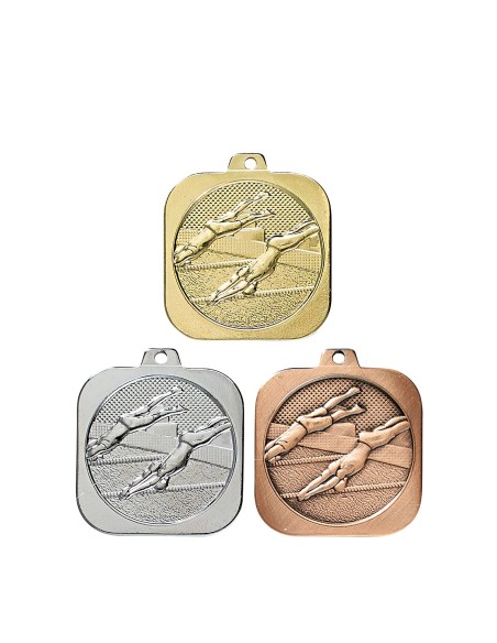 Médaille 35x35 mm Natation   