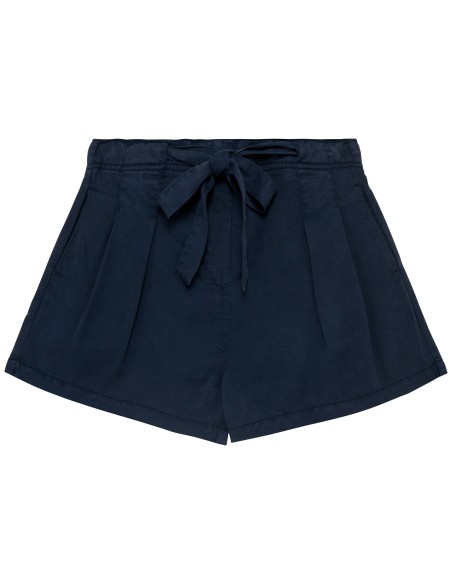Short écoresponsable délavé en lyocell femme Colors:Washed Navy Blue 